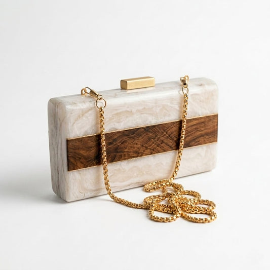Ivory Luxe Resin Clutch