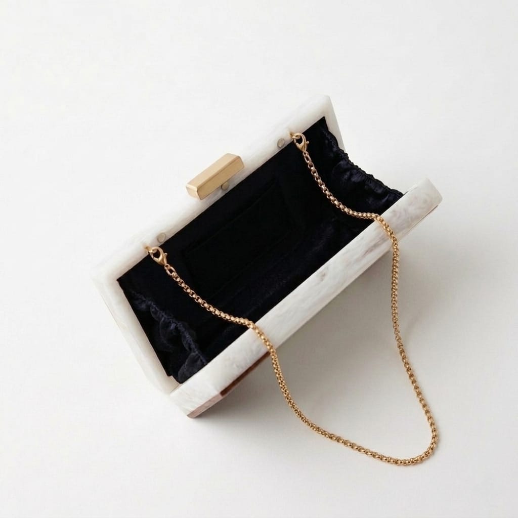 Ivory Luxe Resin Clutch