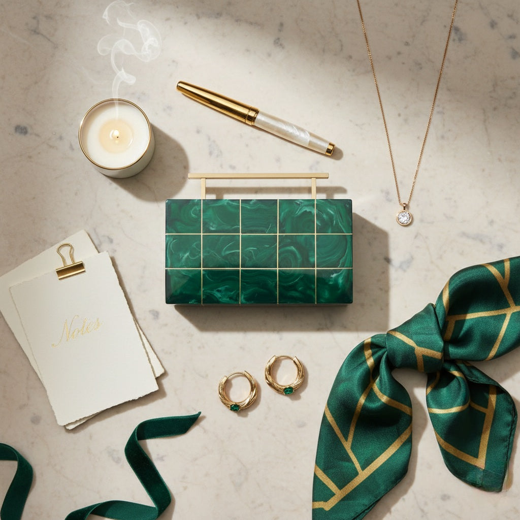 Signature Inlay Clutch | Brass Handle