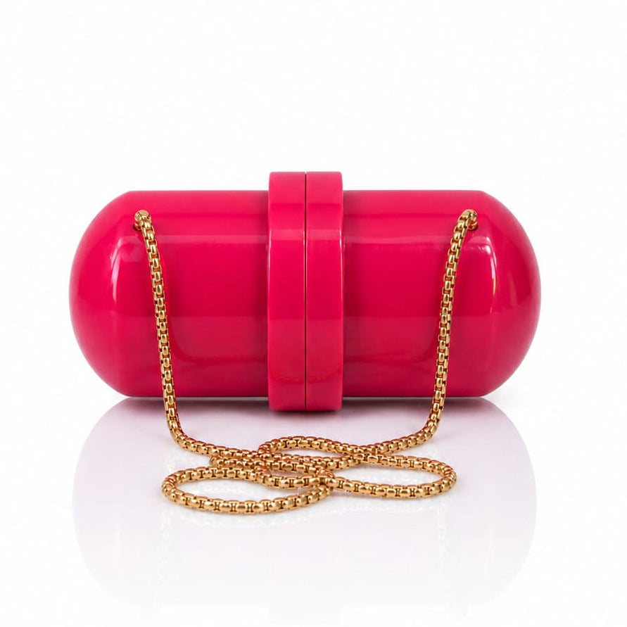 Fuchsia Capsule Clutch