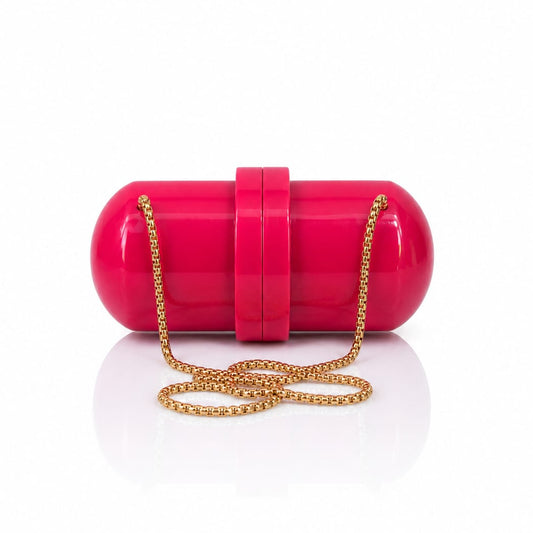 Fuchsia Capsule Clutch