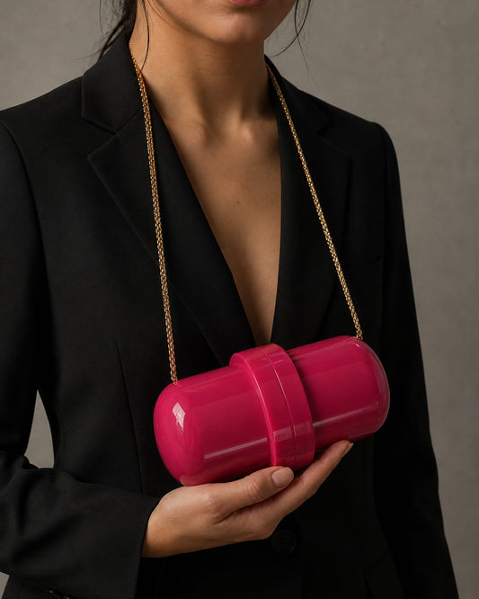 Fuchsia Capsule Clutch