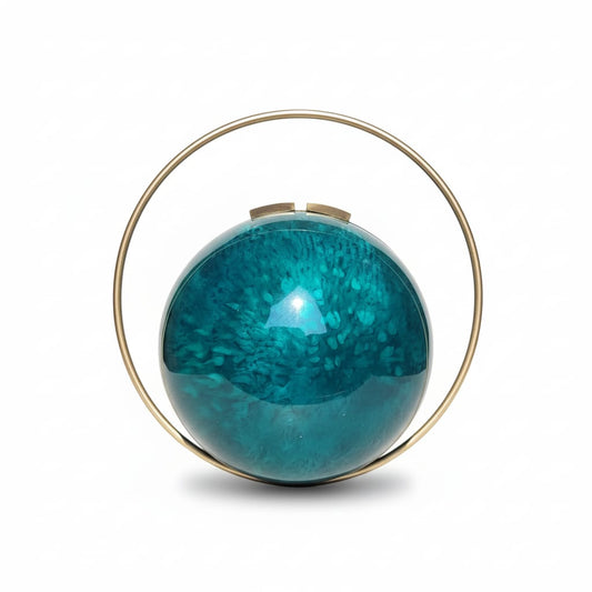 Green Spherical Clutch | Brass Handle