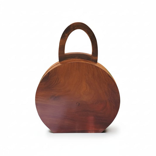 Round Wooden Clutch | Wooden Handle
