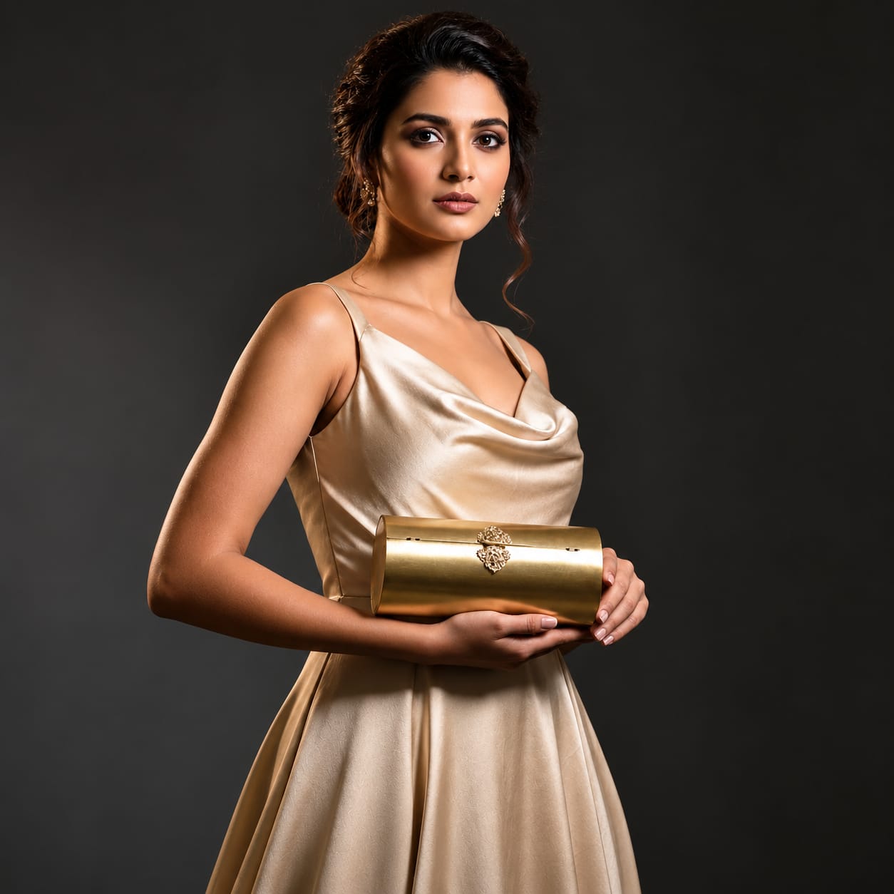Luxe Cylindrical Brass Clutch