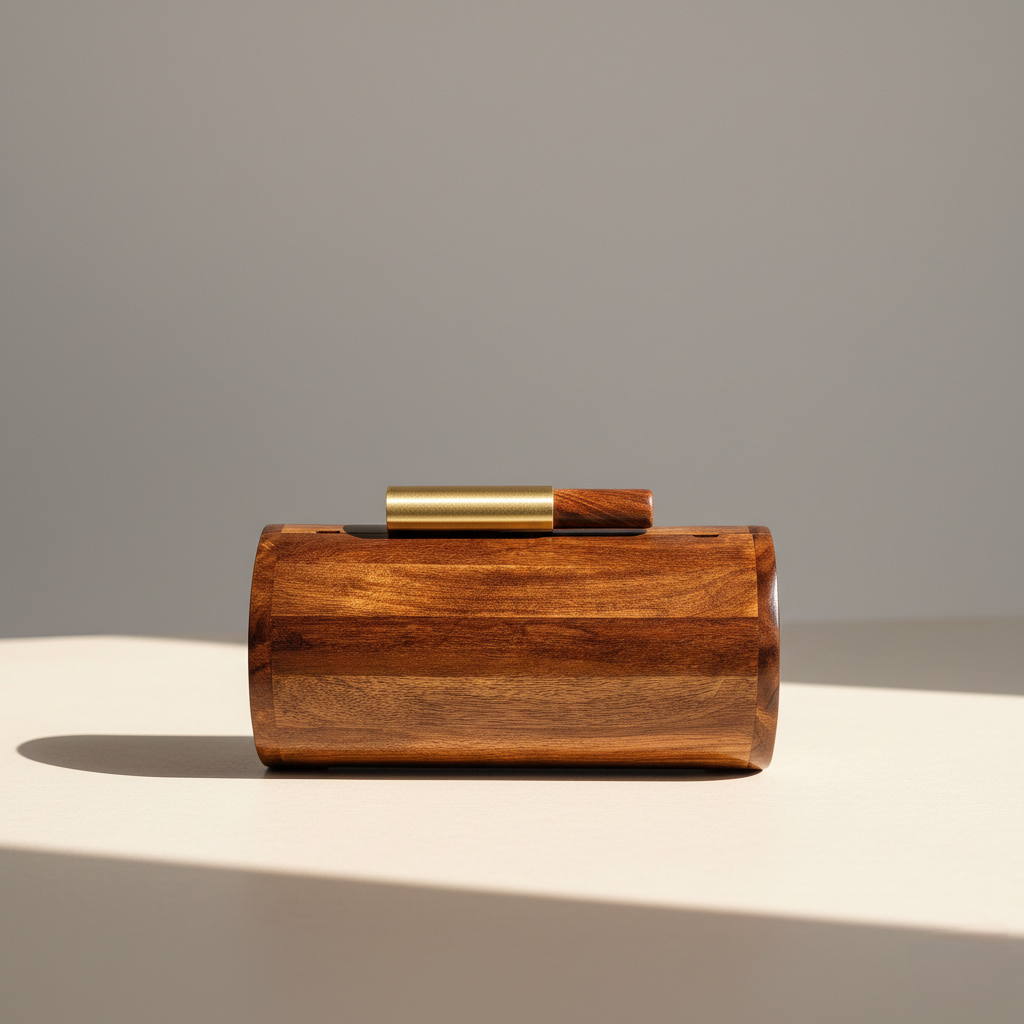 Cylindrical Wooden Clutch | Tube Knob