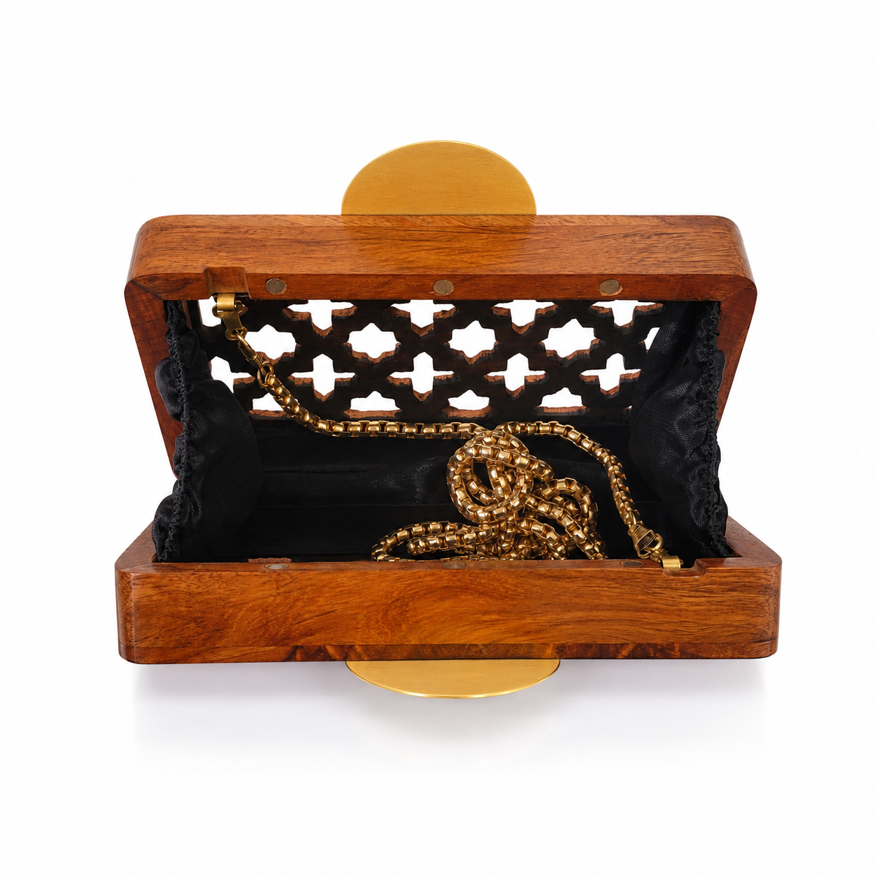 Wooden Mesh Clutch