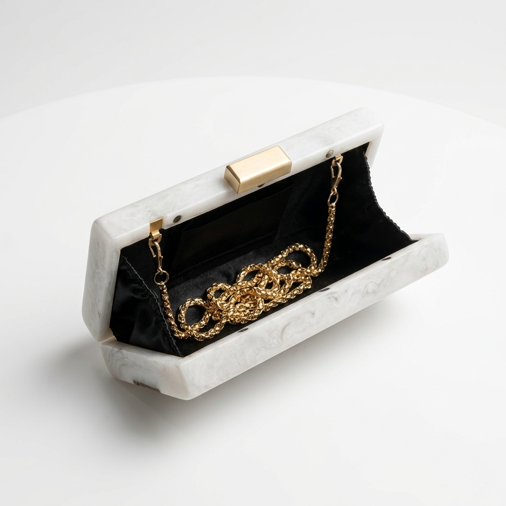 Ivory Luxe Resin Clutch