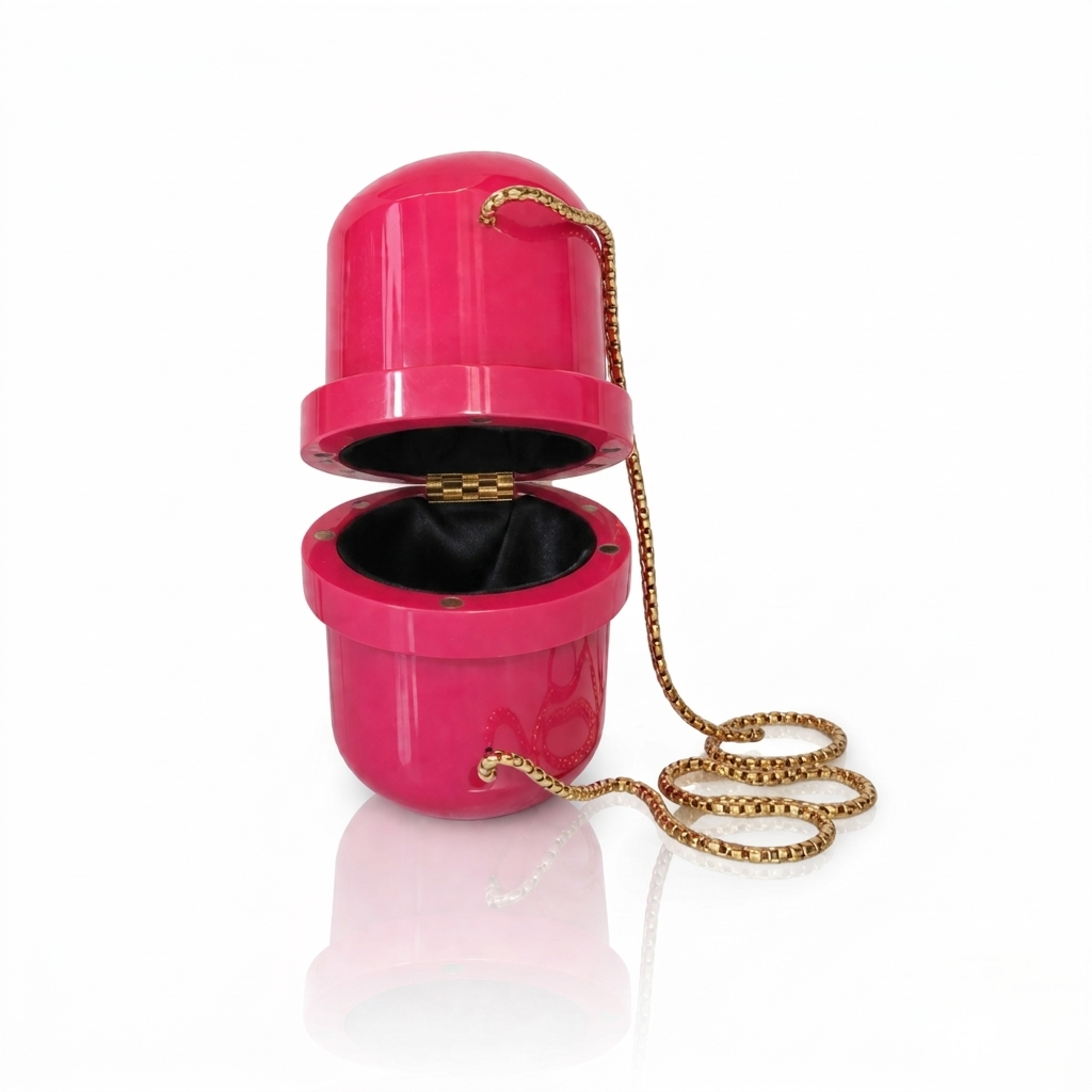 Fuchsia Capsule Clutch