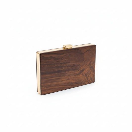 Rectangle Wooden Clutch | Metal Frame