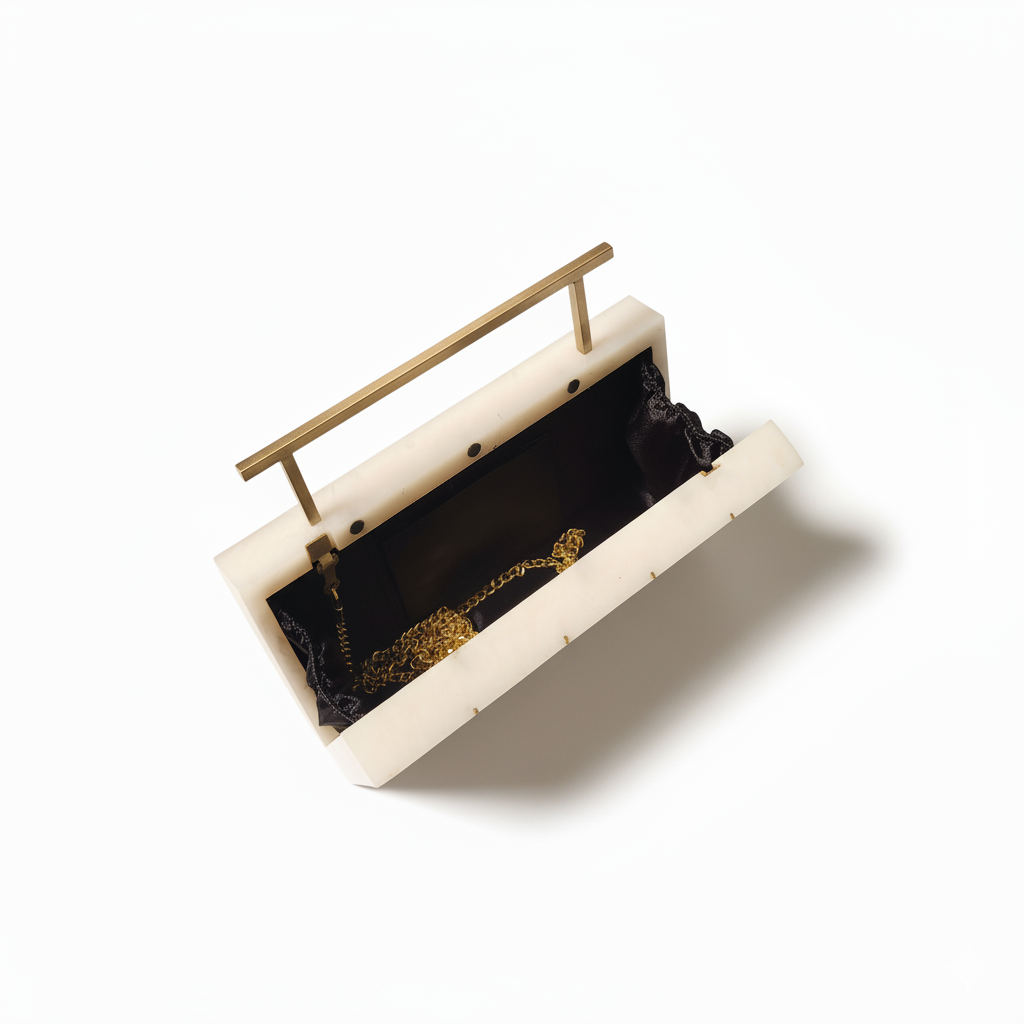 Signature Inlay Clutch | Brass Handle