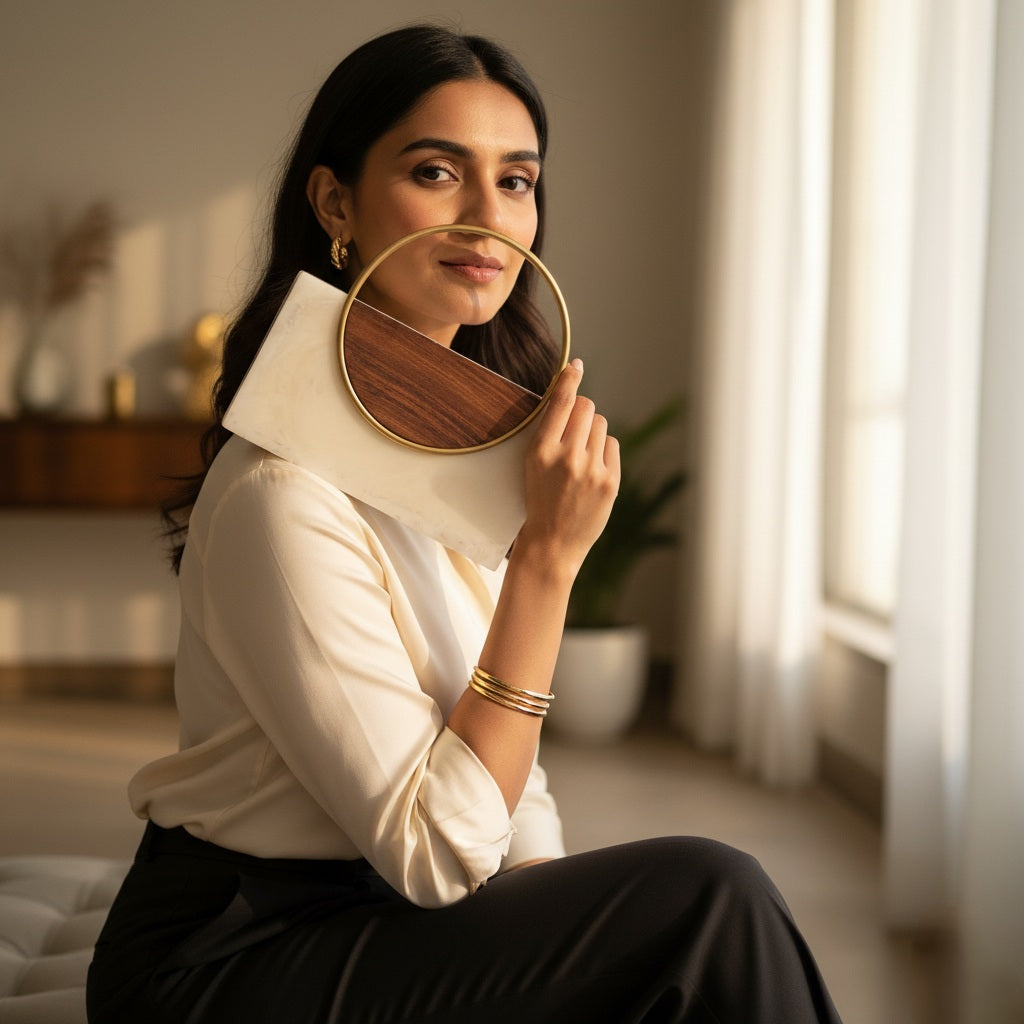Halo Resin Clutch | Brass Handle