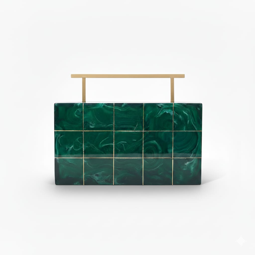 Signature Inlay Clutch | Brass Handle