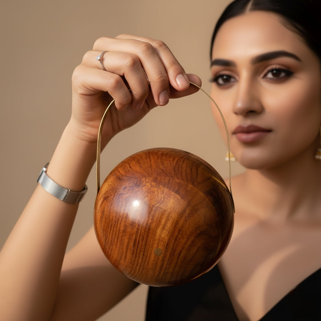 Mini Wooden Clutch | Ball Edition