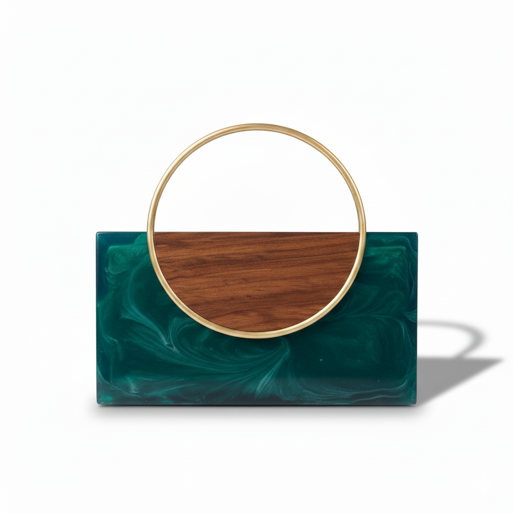 Halo Resin Clutch | Brass Handle