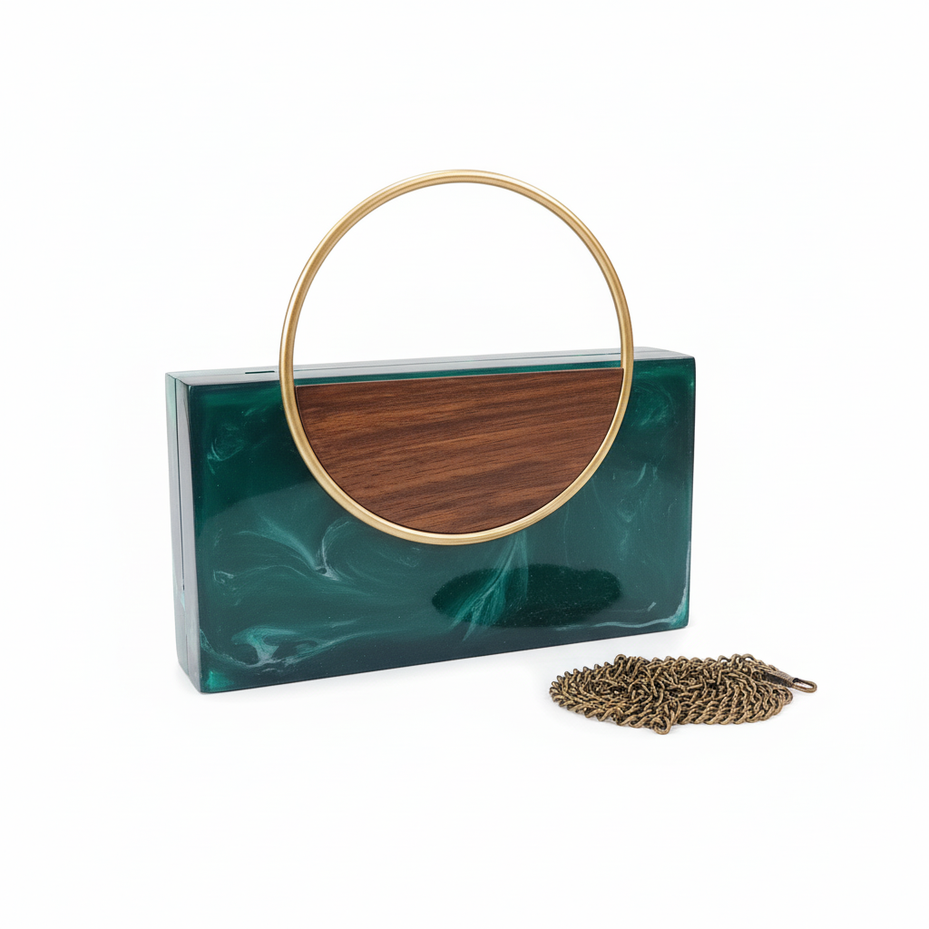 Halo Resin Clutch | Brass Handle