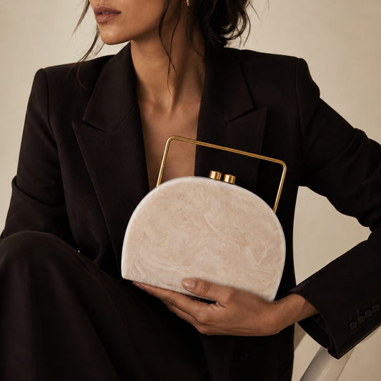 Arch Resin Clutch | Brass Handle
