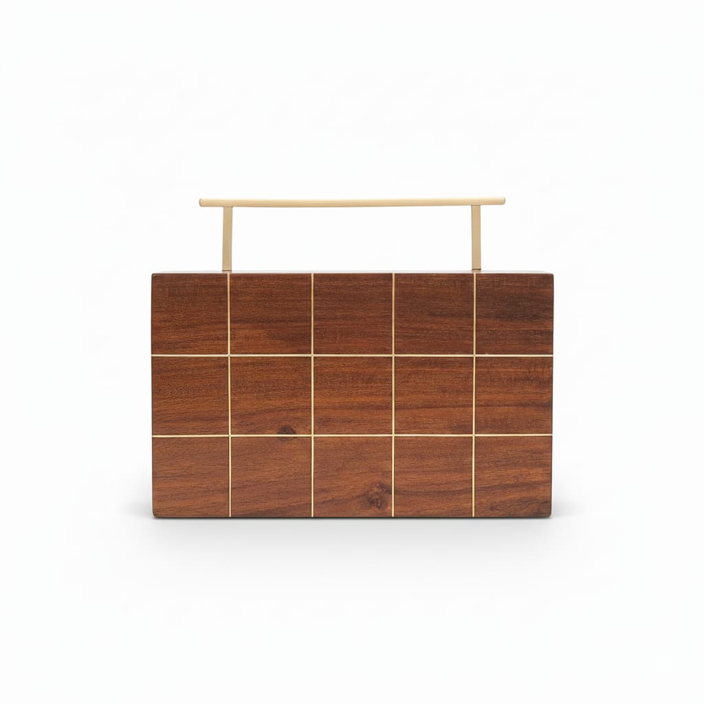 Signature Inlay Clutch | Brass Handle