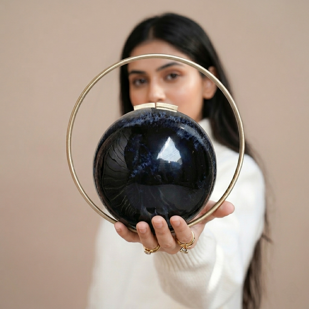Signature Orb Resin Clutch | Circle Handle