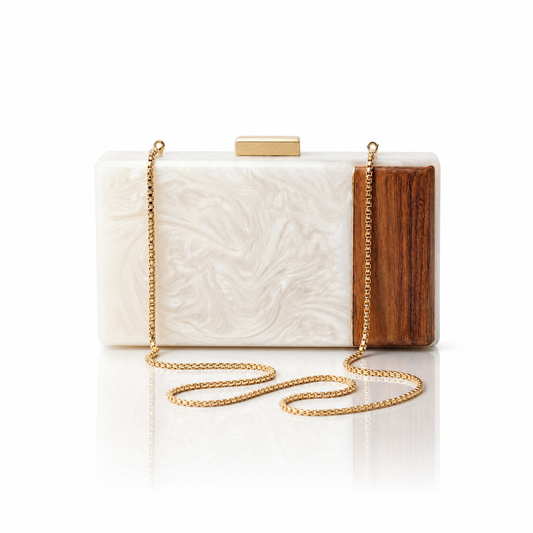 Ivory Luxe Resin Clutch