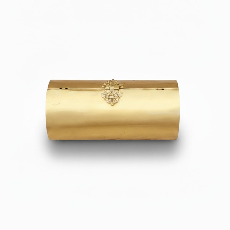 Luxe Brass Cylindrical Clutch