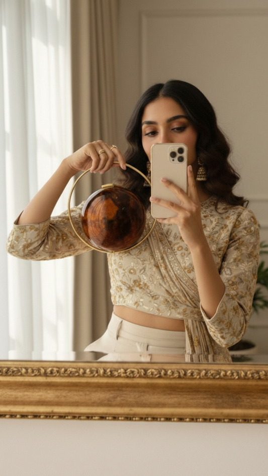 Signature Orb Clutch | Circle Handle