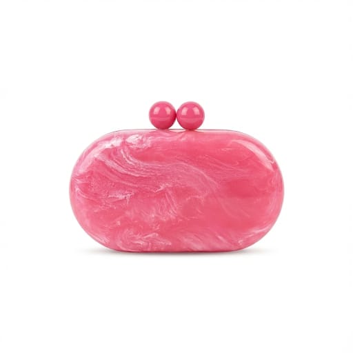 Pink Capsule Resin Clutch