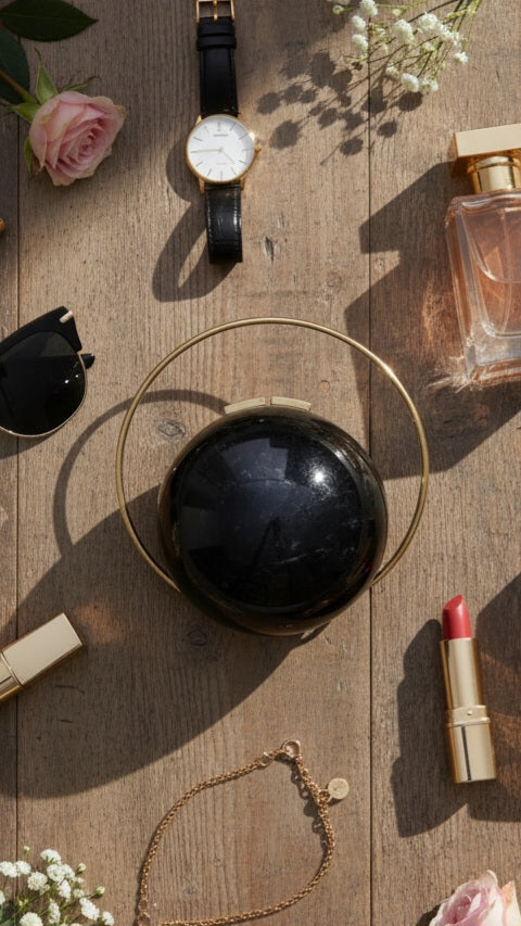 Signature Orb Resin Clutch | Circle Handle
