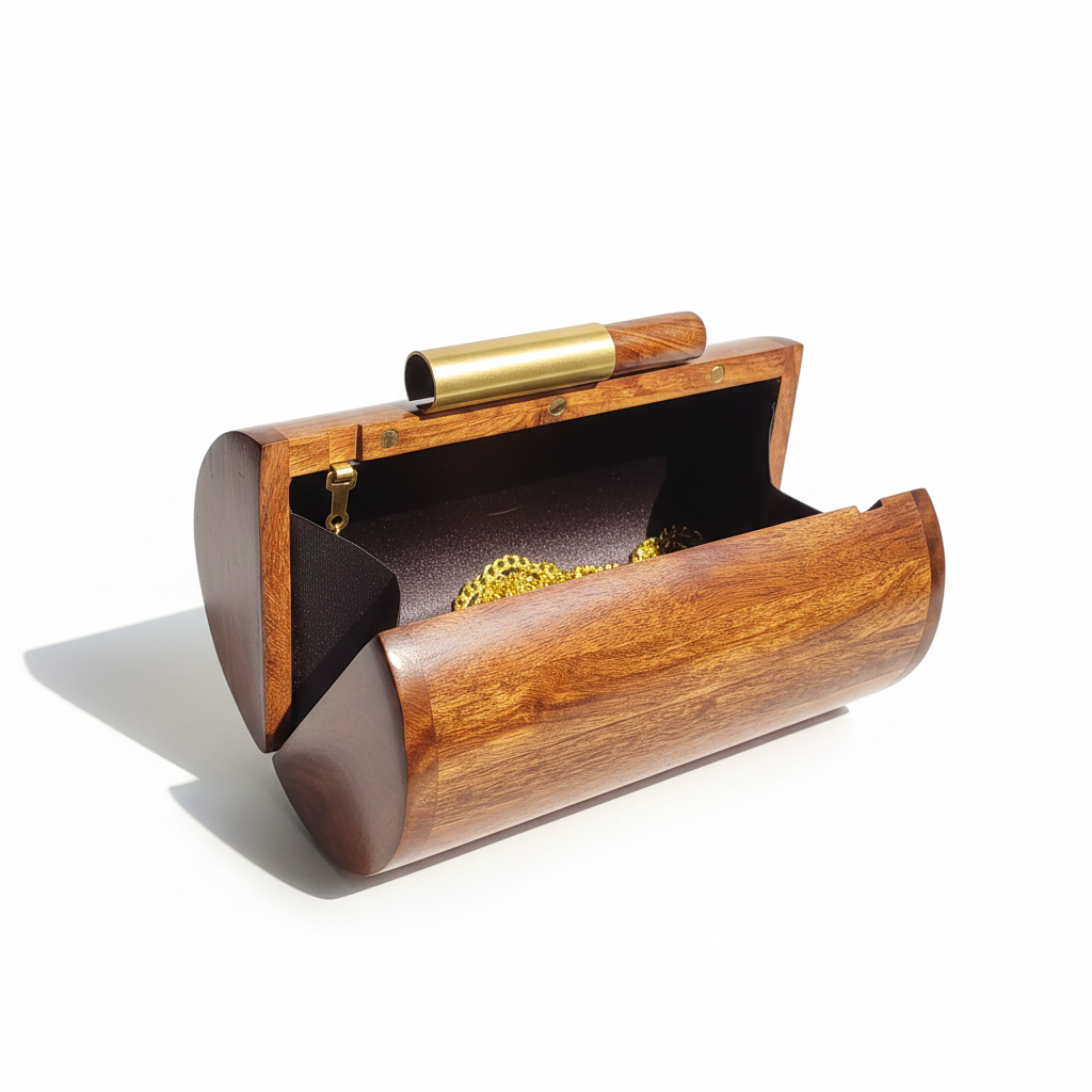 Cylindrical Wooden Clutch | Tube Knob