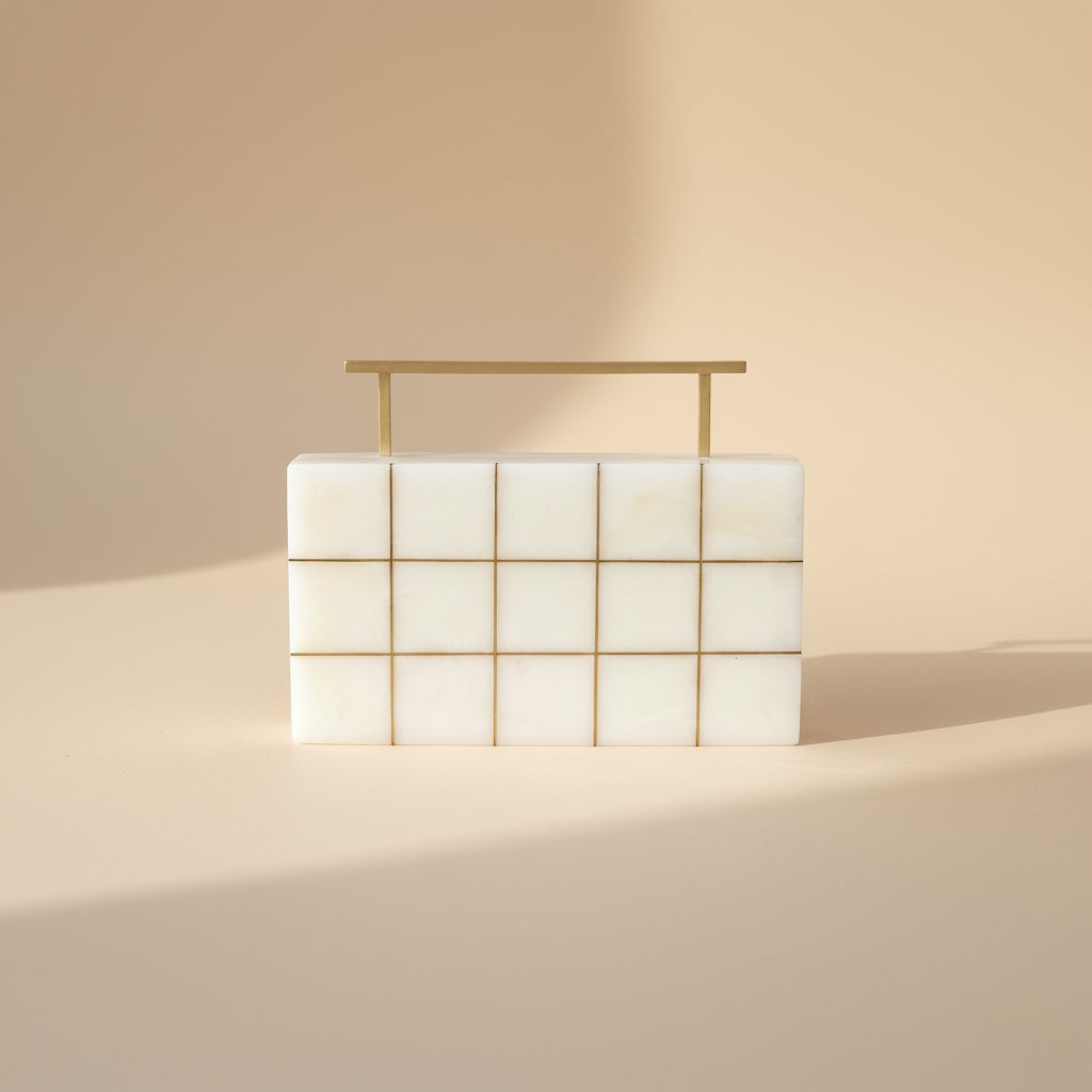 Signature Inlay Clutch | Brass Handle