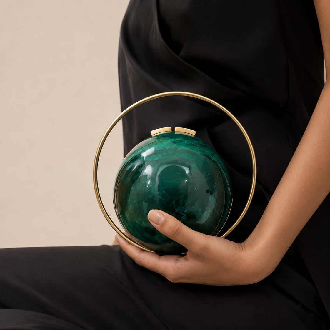 Signature Orb Resin Clutch | Circle Handle