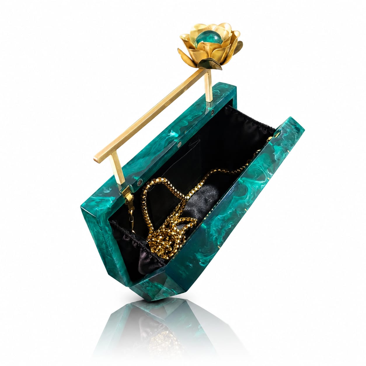 Signature Inlay Clutch | Rose Handle
