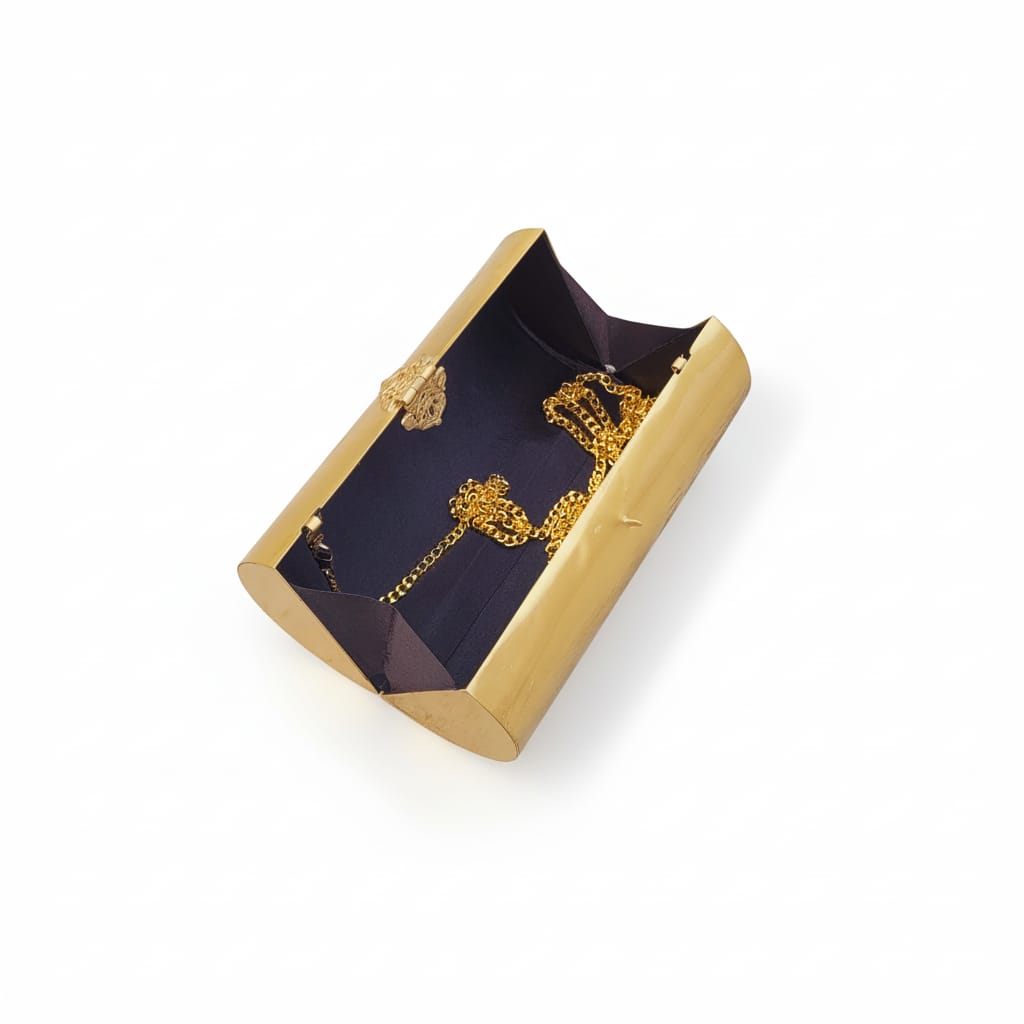 Luxe Brass Cylindrical Clutch