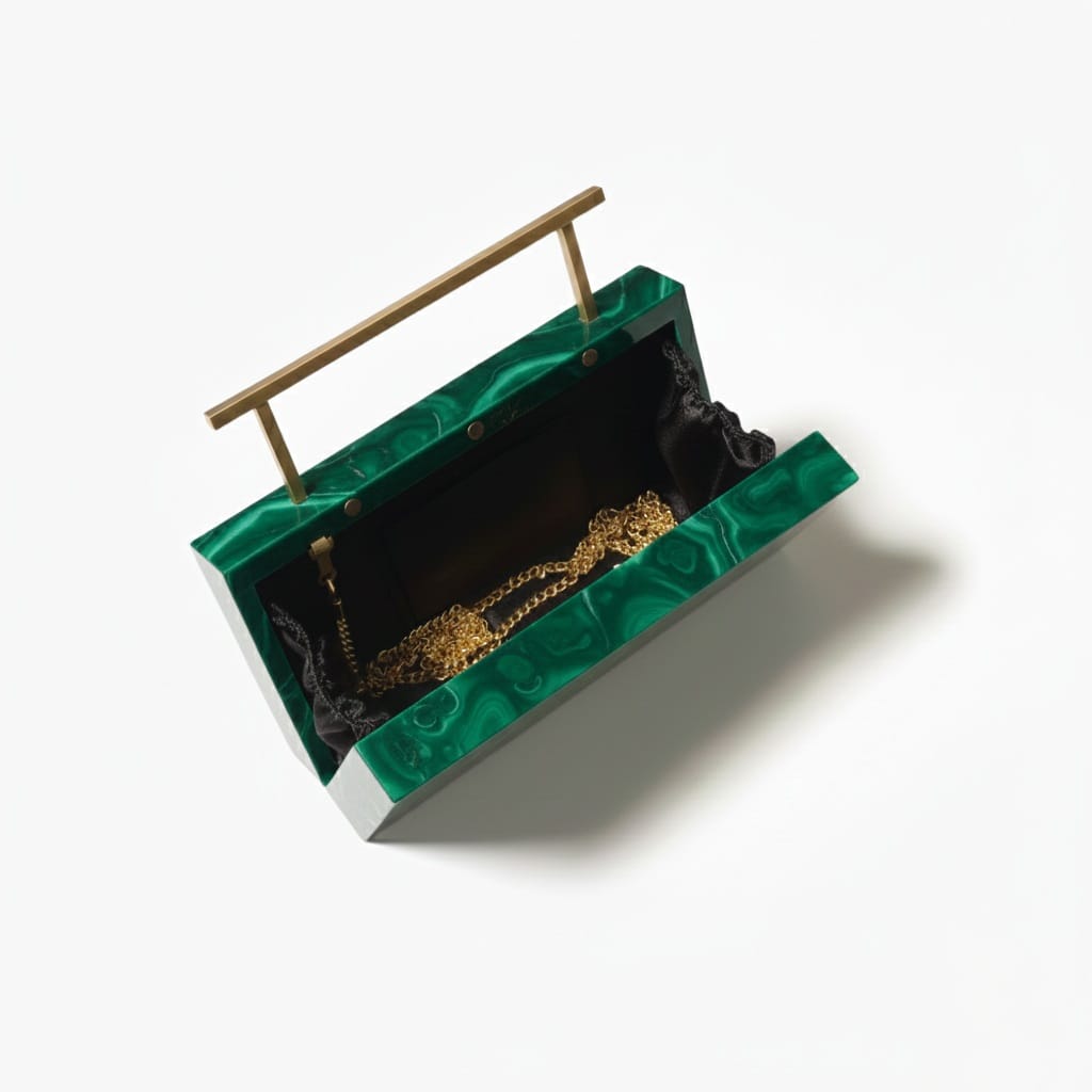 Signature Inlay Clutch | Brass Handle