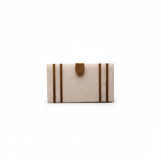 Ivory Resin Clutch | Brass Latch
