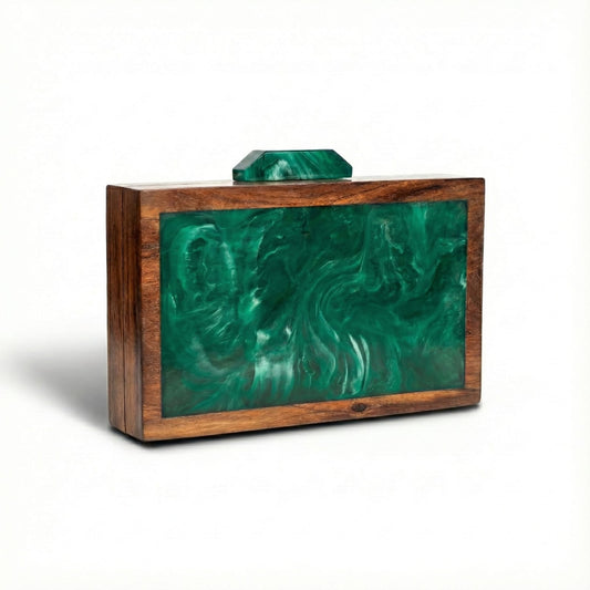 Wood Resin Clutch | Emerald